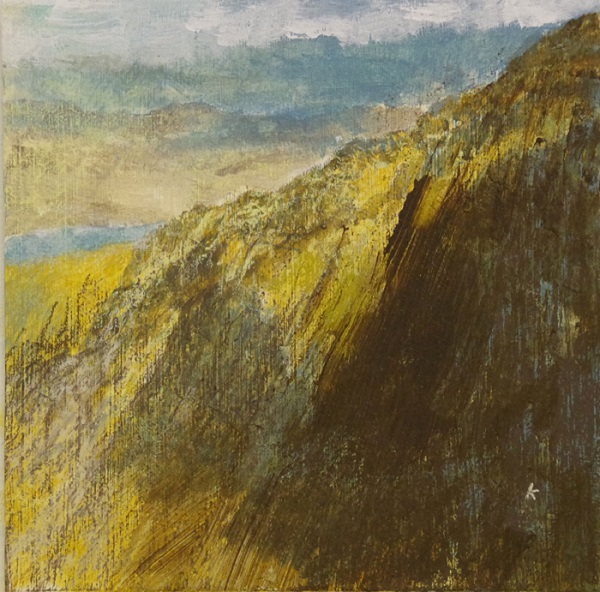 A Highland scene, from Cul Mor, Assynt', Acrylic & Pastel, 2019, 30 x 30cm
